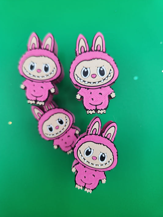 Pink monster straw charm